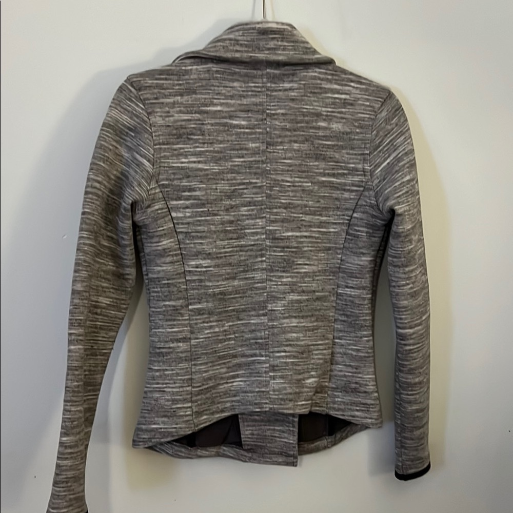 Athleta Gray Asymmetrical Zip Athletic Jacket Size XS Space Dye Moto Style - Picture 8 of 9
